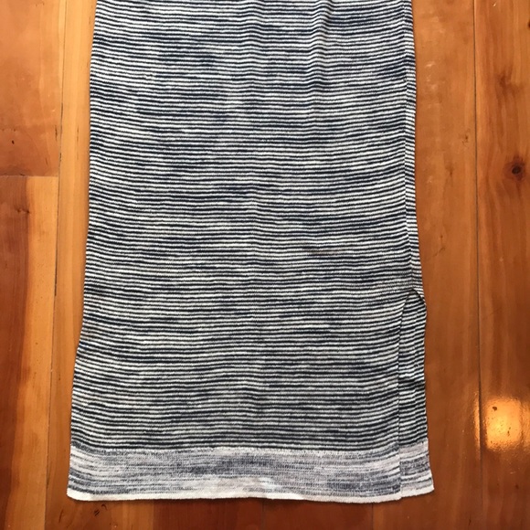 NYT Theory navy/white striped linen maxi dress - Picture 5 of 6